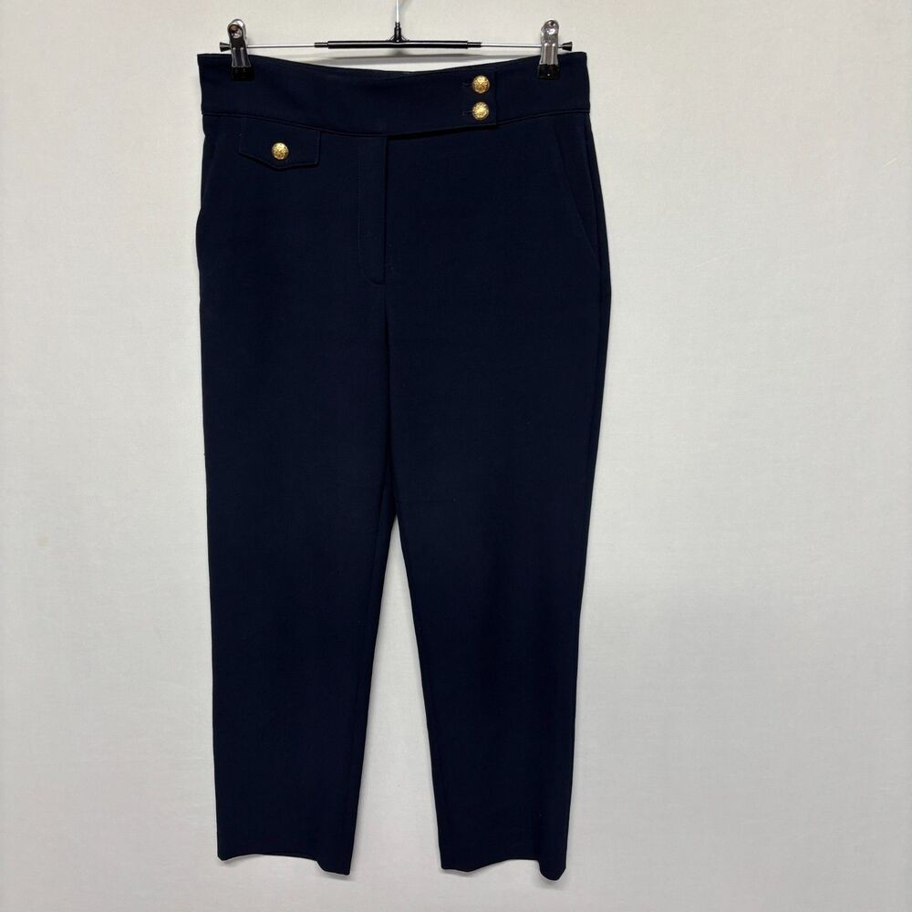 Veronica Beard Women Size 8 Renzo Crest Button Slim Leg Cropped Pants D134 -8